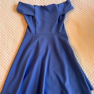 Aqua Off-Shoulder Blue Dress
